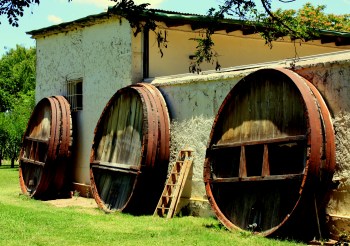 Bodega LaGarde Mendoza giant cask lids