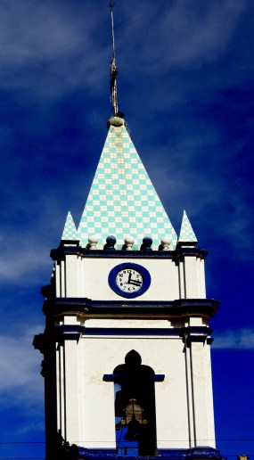 Campanario of the parrish church, San Cristóbal Zapotitlán