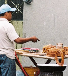 Hot churros, Santa Teresita market, Guadalajara