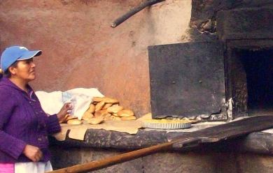 Artisan bakery at the market, Pisac, Peru