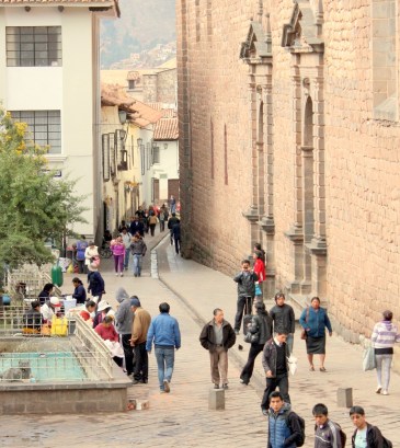 Street in historic center of Cusco, Peru