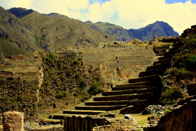 View of the main ruin from the slope opposite.