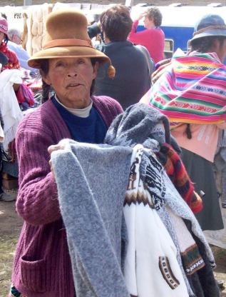 Artisan vendor at La Raya, Peru