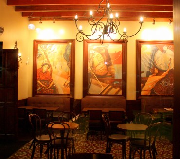 Cafe mural, Barranco, Lima, Peru