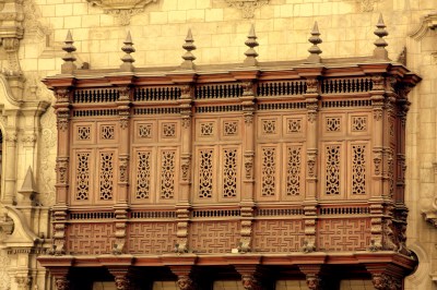 Hand-carved lattice work on the Archbishop's Palace