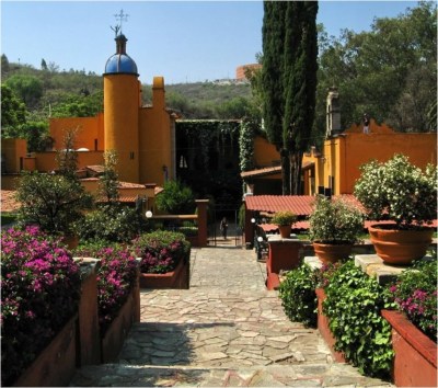Gardens and house, Museo Ex-Hacienda San Gabriel Barrera, Guanajuato, Mexico