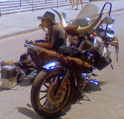 Motorcycle cowboy, Jackson Square, New Orleans