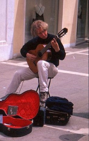 Street musician, Padua, Italy