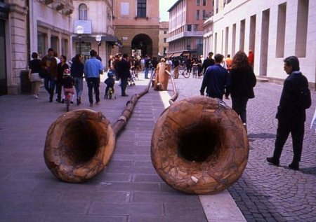 Wooden sculpture, Padua, Italy