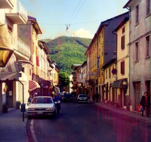 Apennine village, road from Bologna to Florence, Italy.