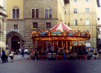 Carousel in piazza, Florence. Italy,