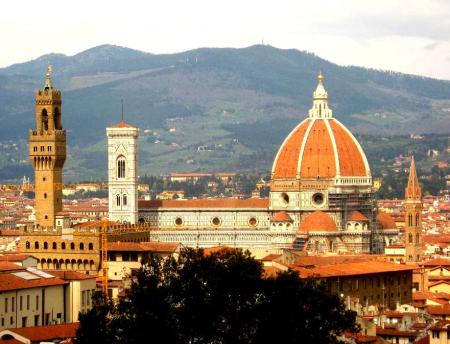 Close-up of the view of Florence from the Pitti Palace,