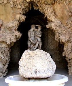 Grotto with statue of Paris and Helen of Troy, Boboli Gardens, Florence, Italy.