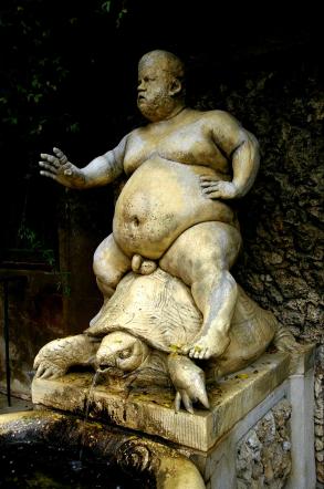Dwarf Bacchus statue, Boboli Gardens, Florence, Italy.