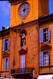 Astronomical clock, Palazzo del Governatore, Parma, Italy.