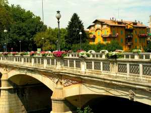Bridge over the Torrente Parma, Italy.