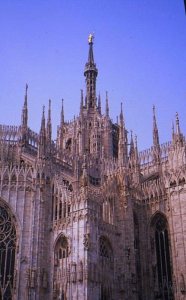 Duomo capped by the "Madonnina's spire, Milano, Italy.