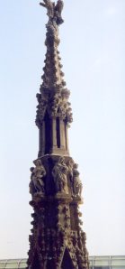 Gothic spire detail, Duomo, Milano. Italy.