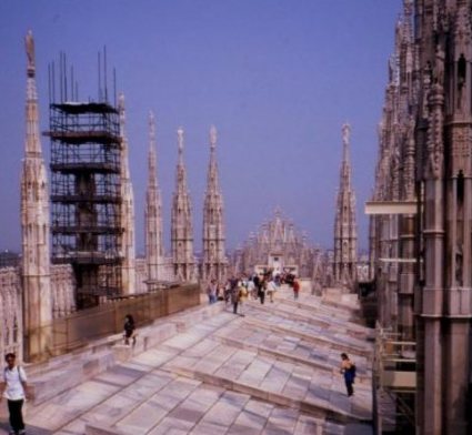 Rooftop deck, Duomo, Milano. Italy.