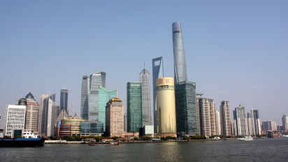 Pudong skyline, as seen from downtown Shanghai.
