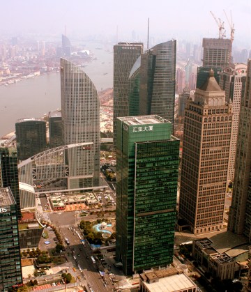Downtown Shanghai from the Pearl Tower.
