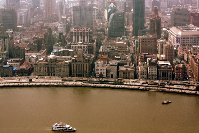 The Bund as seen from the Pearl Tower.