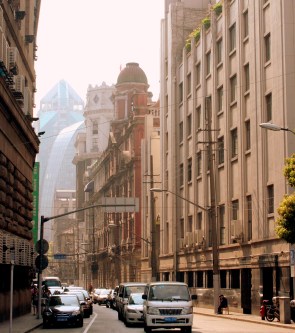 Shanghai's historic Bund with modern skyscraper background