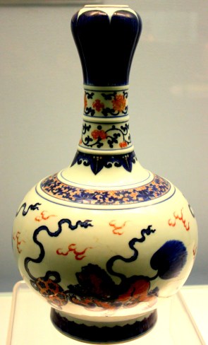 Porcelain vase on display in the Shanghai Museum.