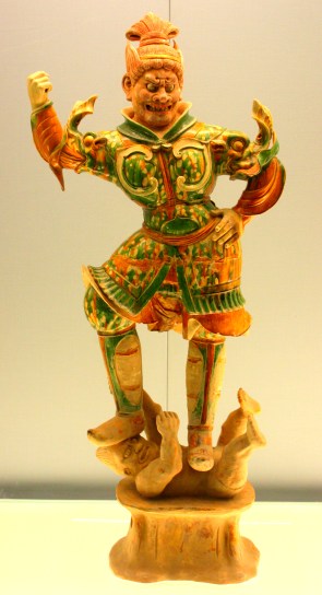 Porcelain figurine on display in the Shanghai Museum.